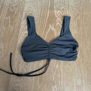 Cropped Nylon Top Adjustable Runching